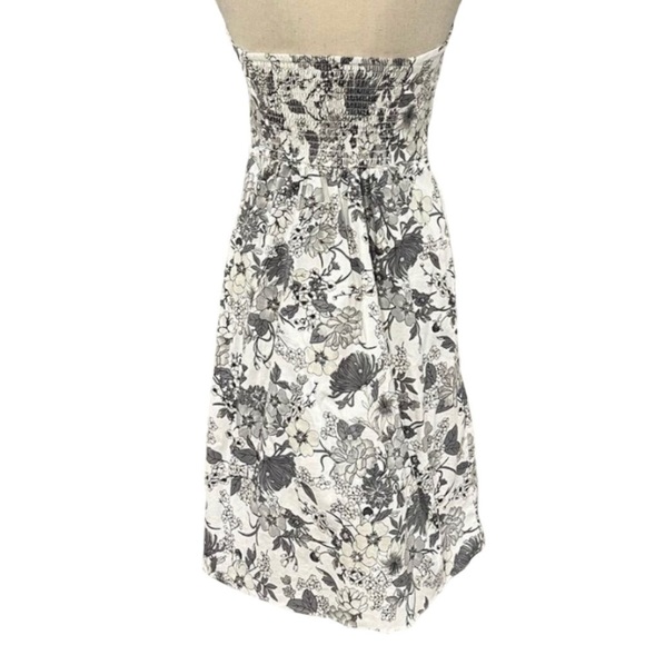 OLD NAVY Strapless Gray & White Floral Midi Party Strapless Dress, Size 6 - Picture 16 of 16